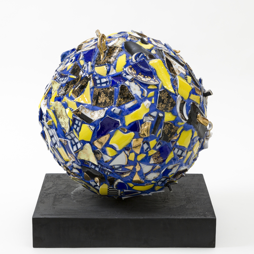 Balancing Act -Yves Klein Blue Sphere 