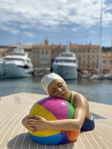 Life-Size Brooke with Beach Ball II With chin strap, 2021