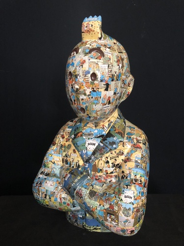 TINTIN Bras croisés - "Le Manteau de l'enfance" L'or noir (60cm)