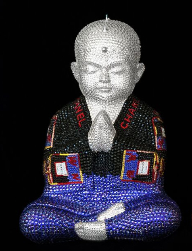 Punkbuddha medium "Chanel No.5 in black and purple I" feat. Warhol, 2018