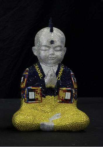 Punkbuddha "Chanel No.5 in yellow and blue I" feat Warhol, 2018