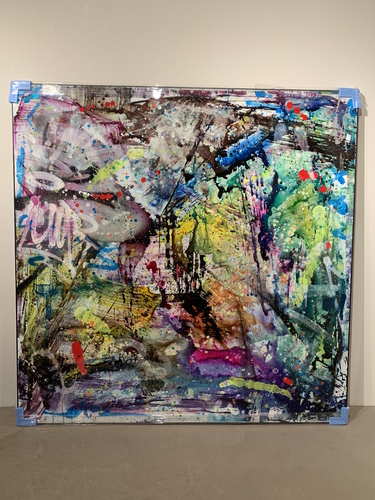 Abstract violet et vert