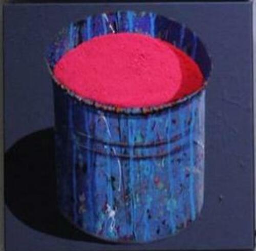 Pot bleu - Pigment rose fluo