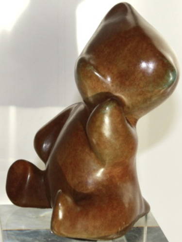 Teddy penseur : Petit Nounours (bronze patine classique)